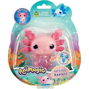 Animagic Let's Glo Axolotl Light Up Stretch & Squish 5" Electronic Pet Pink